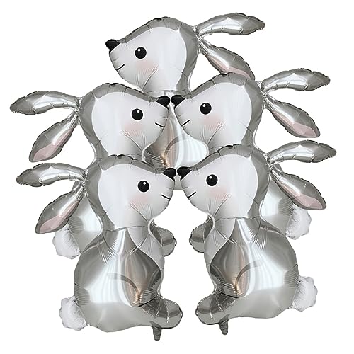 Zerodeko 5 Stück Teiliges Große Graue Kaninchen Folienballons Süße Tierdekoration für Kindergeburtstag Ostern Shower Indoor Outdoor Party Zubehör Zerodeko 5 Stück Teiliges Große Graue Kaninchen Folienballons Süße Tierdekoration für Kindergeburtstag Ostern Shower Indoor Outdoor Party Zubehör von Zerodeko