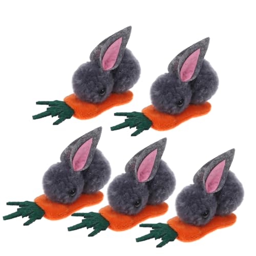 Zerodeko 5 Stück Teiliges Plüsch Hasenhaarspangen mit Karottenmotiv Niedliche Haarclips für Erwachsene Einfache Anwendung für Ostern Partys und Festliche Anlässe von Zerodeko