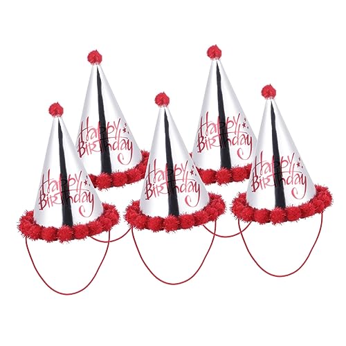 Zerodeko 5 Stück Teiliges Rot Glänzende Papier Pompon Hüte für Geburtstagsparty Partyhüte mit Letter Druck für Kostümpartys und Feierlichkeiten Zerodeko 5 Stück Teiliges Rot Glänzende Papier Pompon Hüte für Geburtstagsparty Partyhüte mit Letter Druck für Kostümpartys und Feierlichkeiten von Zerodeko