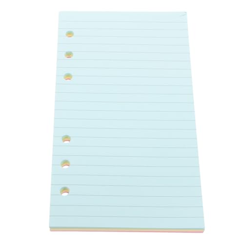 Zerodeko 50 Blatt A6 Buntes 6-Loch Kariertes Lose-Blatt-Papier, Bunte Nachfüllblätter für 6-Ring Planer, Einlagen für Ringbuch von Zerodeko