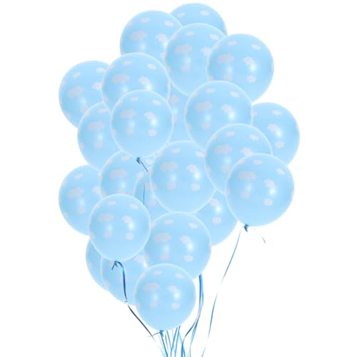 Zerodeko 50 Stück 30 cm blaue Latexballons mit Wolkenmotiv, Partydekoration für Geburtstagsfeiern von Zerodeko