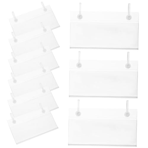 Zerodeko 50 Stück Preisschild Hängen Haken Hängend Regaletiketten Zeichen Anzeige Inhaber Klein -label -halter Schildhalter Körbe Etiketten Streifen Etikettenhalter Markt Pvc Weiß von Zerodeko