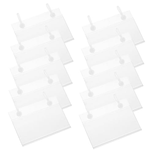 Zerodeko 50 Stück Preisschild hängen Etikett Tag-Tag Name Inhaber Die Clips für Einzelhandelsschilder Warenschildhalter-Clip Marktschild-Clips -Label -Halter Plastikschild Clips PVC von Zerodeko