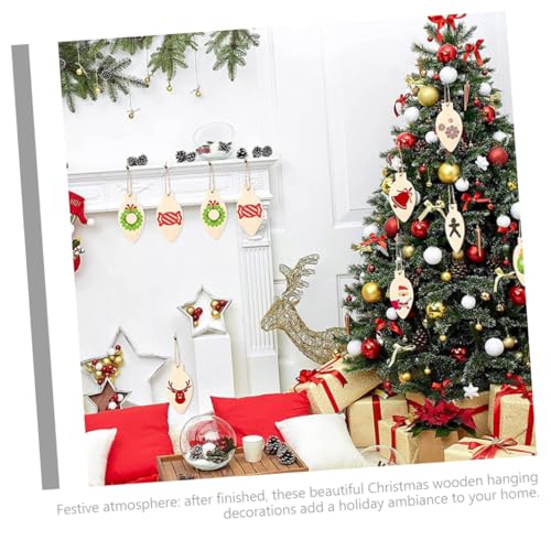 Zerodeko 50 Stück Teiliges Holzscheiben in Lampenform Unbemalt Doppelseitig Bemalbar Robuste DIY Weihnachtsdekoration für Bastelprojekte Party und Wohnraumdeko von Zerodeko