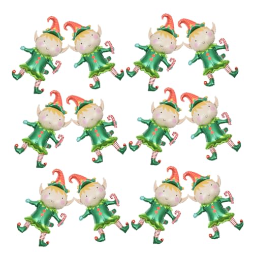 Zerodeko 50 Stück Weihnachtsfolienballons Kleine Clownform Grün Aufblasbare Ballondekoration für Party Fenster und Wanddeko Festliche Fotorequisiten für Weihnachtsfeier von Zerodeko