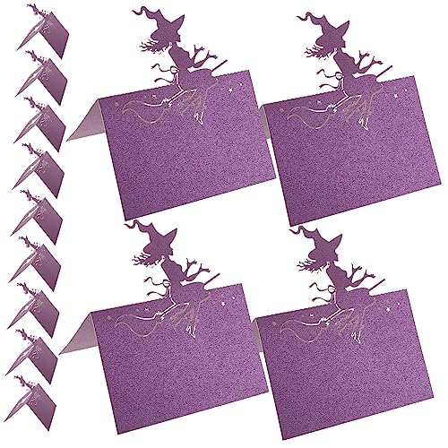 Zerodeko 50Stücke Halloween Tischkarten Für Hochzeit Platzkarten Aus Papier Mit Hexenmotiv Tischkarten Für Partys Und Feiern Als Sitznummernkarten von Zerodeko