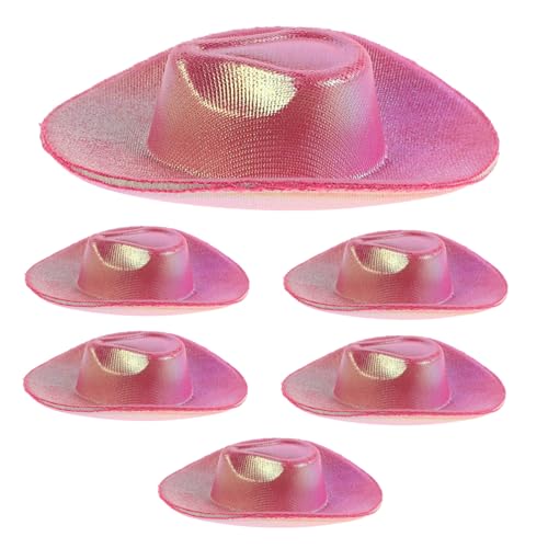 Zerodeko 6 Stück Mini Cowboy Hüte Kunststoff Kleine Partyhüte für Basteln Deko Puppen Flaschen Westernstil Rosa Metallic Zerodeko 6 Stück Mini Cowboy Hüte Kunststoff Kleine Partyhüte für Basteln Deko Puppen Flaschen Westernstil Rosa Metallic von Zerodeko