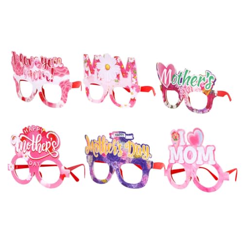 Zerodeko 6 Stück Muttertags-Sonnenbrillen Love Mom-Brillen Muttertag-Partyzubehör Lustige Brillen-Requisite Neuartige Brillen Happy Mothers Day-Fotoautomaten-Requisiten von Zerodeko