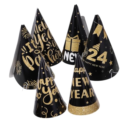 Zerodeko 6 Stück Neujahrs Partyhüte aus Papier Schwarz Gold Kegelhüte für Neujahr Feier Fotorequisiten und Party Accessoires Zerodeko 6 Stück Neujahrs Partyhüte aus Papier Schwarz Gold Kegelhüte für Neujahr Feier Fotorequisiten und Party Accessoires von Zerodeko