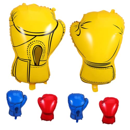 Zerodeko 6 Stück Teiliges Boxhandschuhe Folienballons Bunte Stabile Boxparty Dekoration für Sport und Wrestling Geburtstage Einfach Aufzublasen Langlebig für Jungenpartys von Zerodeko