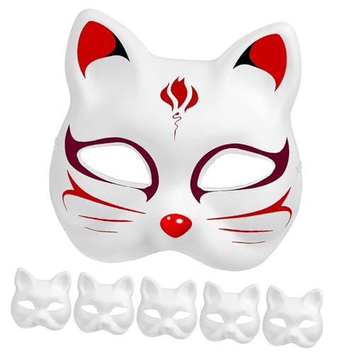 Zerodeko 6 Stück Teiliges Katzenmasken aus Papier Weiße Blanko Masken zum Bemalen Leichte Cosplay und Karnevalsmaske für Erwachsene und Vielseitig für Party Maskerade und Dekoration Zerodeko 6 Stück Teiliges Katzenmasken aus Papier Weiße Blanko Masken zum Bemalen Leichte Cosplay und Karnevalsmaske für Erwachsene und Vielseitig für Party Maskerade und Dekoration von Zerodeko