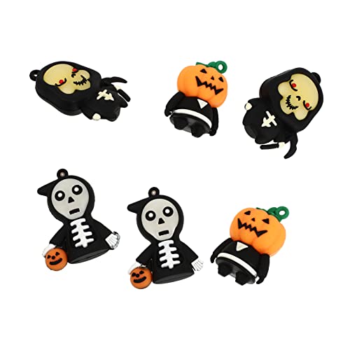 Zerodeko 6 Stück Teiliges Lustige Halloween Torten Dekorationen aus Polymer Lehm Kreative und Sichere Zubehörteile für Muffins und Kuchen für Halloween Partys von Zerodeko