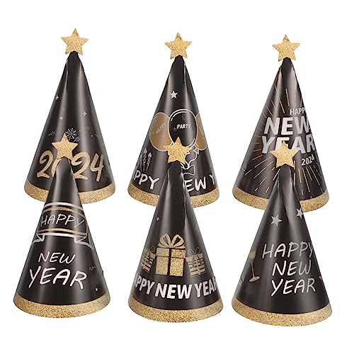 Zerodeko 6 Stück Teiliges Neujahrs Partyhut aus Papier Happy Year Kegelhüte mit Festlichem Muster Leichte und Bequeme Fotorequisiten für Neujahrsfeiern und Partydekorationen Zerodeko 6 Stück Teiliges Neujahrs Partyhut aus Papier Happy Year Kegelhüte mit Festlichem Muster Leichte und Bequeme Fotorequisiten für Neujahrsfeiern und Partydekorationen von Zerodeko