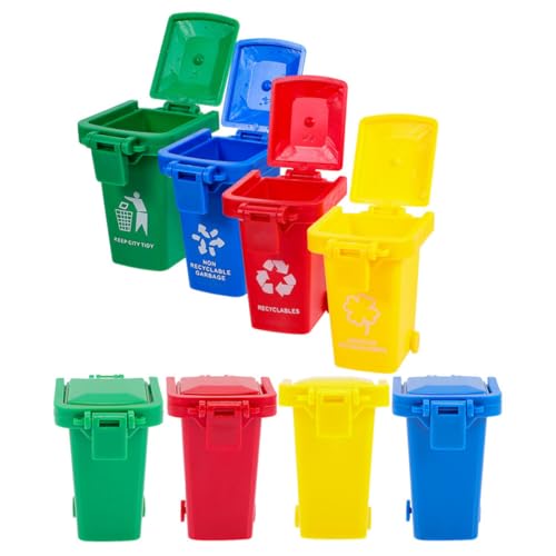 Zerodeko 8 Stück Teiliges Mini mülltonnen Deckel und Gleitsystem Kleiner Kunststoff desktop organizer für Büro Schreibtisch Multifunktional als Papierkorb und Stifthalter Platzsparend und von Zerodeko