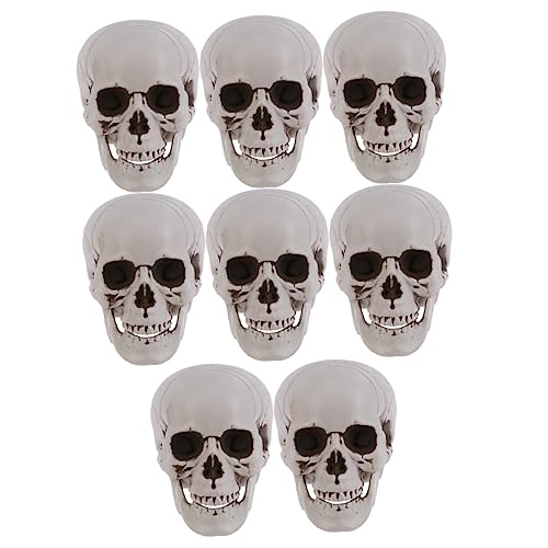 Zerodeko 8 Stück Teiliges von Realistischen Halloween Kunstschädeln Gruselige Deko für Geisterhäuser Partys und Themenveranstaltungen Tischdekoration für Unheimliches von Zerodeko