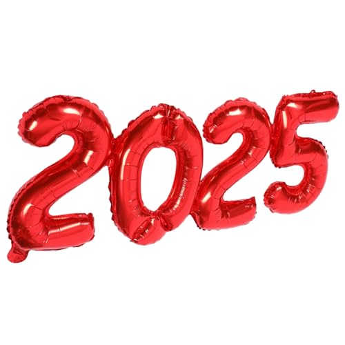 Zerodeko Aluminium Folienballon Rot Partydeko für Abschlussfeier Silvester Neujahrsfest Langlebig Installieren für Festlichkeiten und Jubiläen von Zerodeko