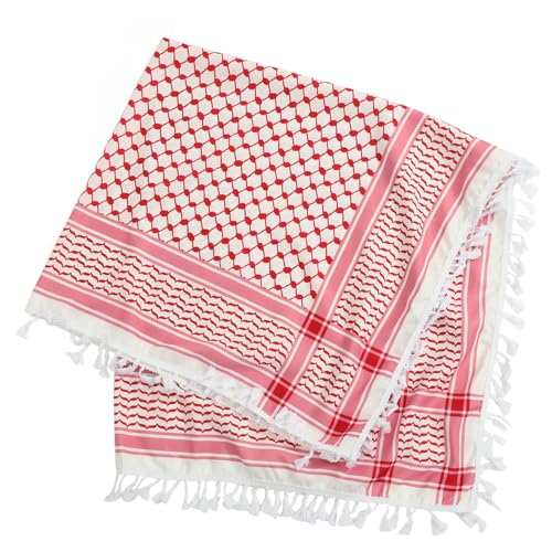 Zerodeko Arabischer Shemagh Outdoor Keffiyeh Palästina Schal Schal Kopf Gesicht Hals Kapuze Wickeltuch von Zerodeko
