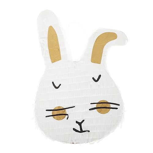 Zerodeko Bunny Head Pinata aus Papier zum Befüllen mit Süßigkeiten Pull String Partyspiel Osterhase Deko für Kindergeburtstag und Festliche Feier von Zerodeko