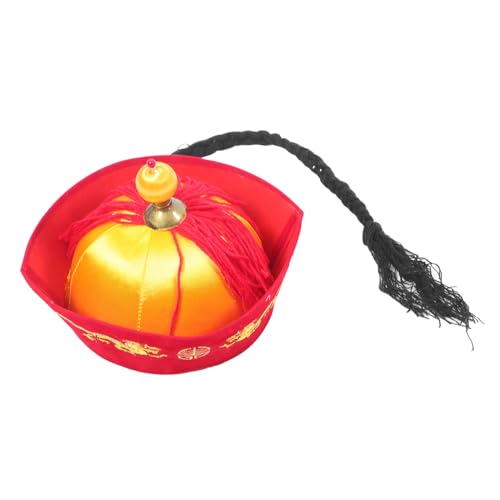 Zerodeko Chinesischer Kaiser Cosplay Hut Antikes Design Orientalisches Kostüm für Aufführungen und Rollenspiele Langlebiges Material Komfortabel Kulturelles Sammlerstück Geschenkidee von Zerodeko