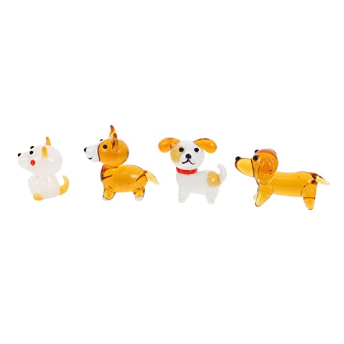 Zerodeko Elegante Hundestatuen Aus Kristallglas 4 Stück Hundedekorationen Für Das Home Office Für Sie Zufälliger Stil von Zerodeko