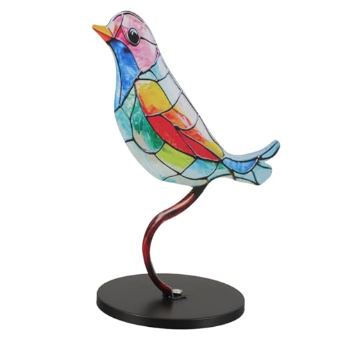 Zerodeko Farbige Kleine Vogelstatue Metall Dekorativer Tischornament Für Schlafzimmer Und Garten Kompakte Vogelfigur Für Kreative Inneneinrichtung Und Zu Besonderen Anlässen von Zerodeko