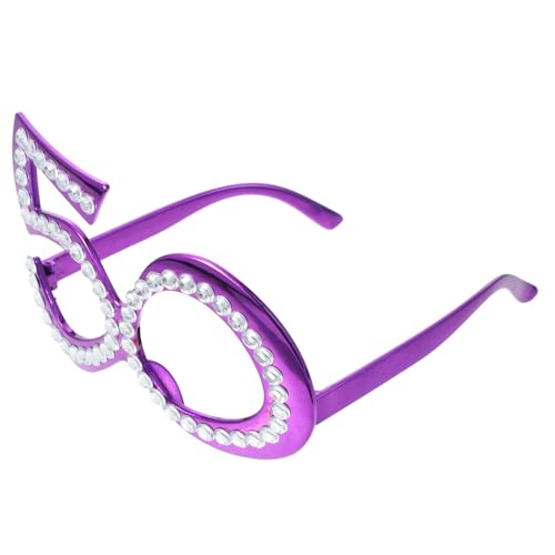 Zerodeko Geburtstag Partybrille mit Strasssteinen Stabile Kunststoff-dekobrille Funkelnde Zahlen-optik Sichere Glatte Kanten für Foto Requisiten und Jubiläumsfeiern von Zerodeko