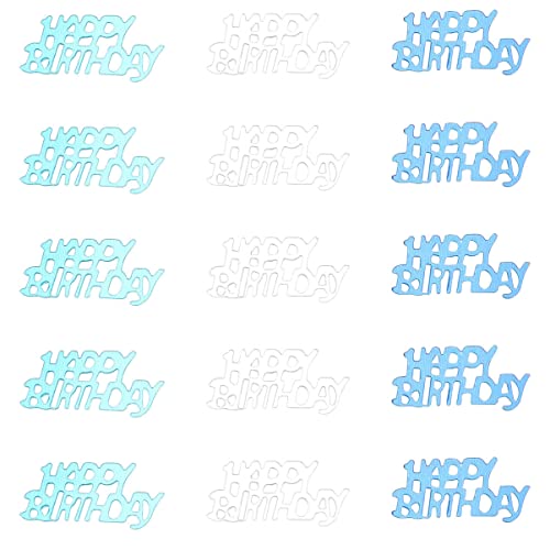 Zerodeko Geburtstagskonfetti Tischdekoration Glänzende Blaue Happy Birthday Streudeko für Partys Geeignet für Feiern Hochzeiten und Diy Projekte von Zerodeko