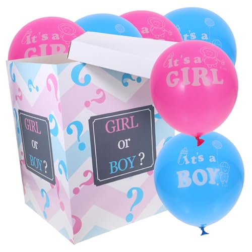 Zerodeko Gender Reveal Ballonbox Dekoration für Shower Junge oder Mädchen mit Fragenbox und Ballons Rosa Blau für Fröhliche Feier Zerodeko Gender Reveal Ballonbox Dekoration für Shower Junge oder Mädchen mit Fragenbox und Ballons Rosa Blau für Fröhliche Feier von Zerodeko