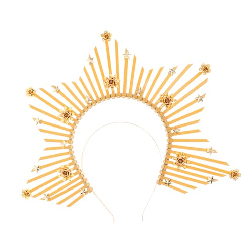 Zerodeko Goldfarbenes Frauen Haarband mit Doppellagigem Sonnenstrahlen Design Leichter Retro Göttinnen Kopfschmuck für Halloween Party Fotoshootings und Festliche Kostüme Zerodeko Goldfarbenes Frauen Haarband mit Doppellagigem Sonnenstrahlen Design Leichter Retro Göttinnen Kopfschmuck für Halloween Party Fotoshootings und Festliche Kostüme von Zerodeko