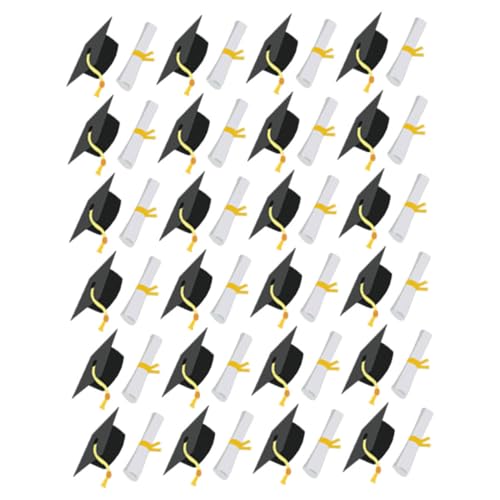 Zerodeko Graduation Cap Konfetti Party Tischdeko Sicherer Papierabschluss Dekoration für Abitur Feier Klassenzimmer Party Akzent von Zerodeko
