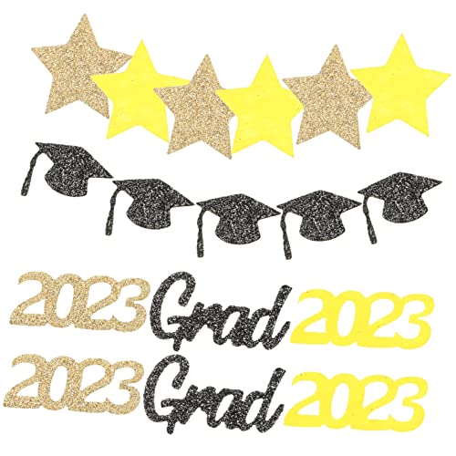 Zerodeko Graduation Party Tischdeko Konfetti aus Hochwertigem Vliesstoff Bunte Streudeko mit Abschlussmützenmotiv Sicher Geruchlos für Festtafel und Fotorequisiten von Zerodeko