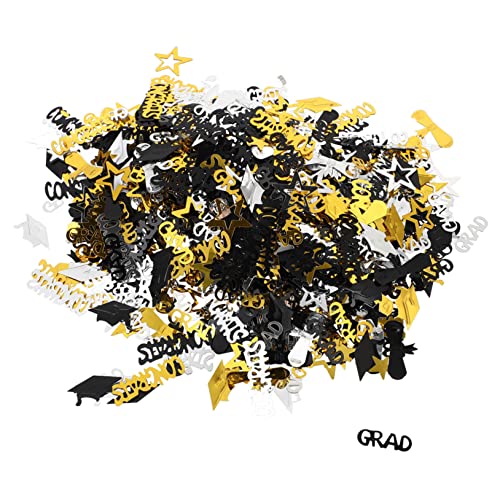 Zerodeko Graduationsparty Konfetti Kleine Leichte Kunststoffstreudeko mit Kreativen Sequin Ornamenten Feierliche Doktorhut und Sternen Formen für Abschlussfeier und Fotodeko von Zerodeko