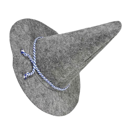Zerodeko Grauer Vogelscheuchenhut aus Filz Robuster Hexenhut für Halloween Karneval Cosplay und Weihnachtsmaskerade Vielseitiges Kostümzubehör für Erwachsene und Themenpartys von Zerodeko