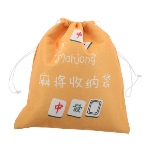 Zerodeko Großer Mahjong Aufbewahrungsbeutel mit Kordelzug Stoff Tasche für Spielsteine Kratzfester Organizer für Brettspiele Wiederverwendbarer Reise Heimhalter von Zerodeko