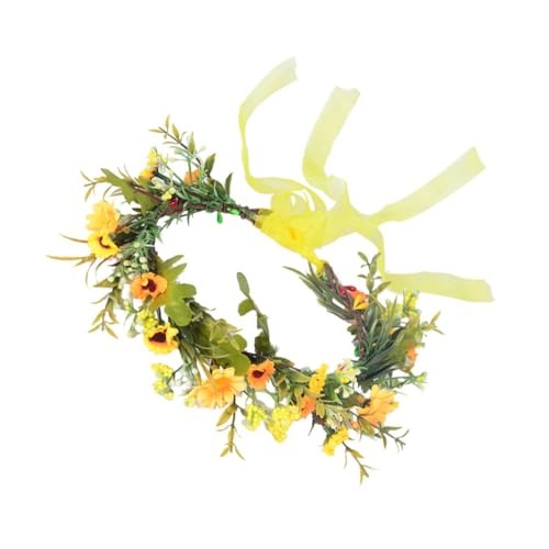 Zerodeko Haarschmuck Sonnenblumen Kranz Stirnband Verstellbar Leicht Blumenkrone für Festtage Geburtstage Hochzeit Fotoshooting von Zerodeko