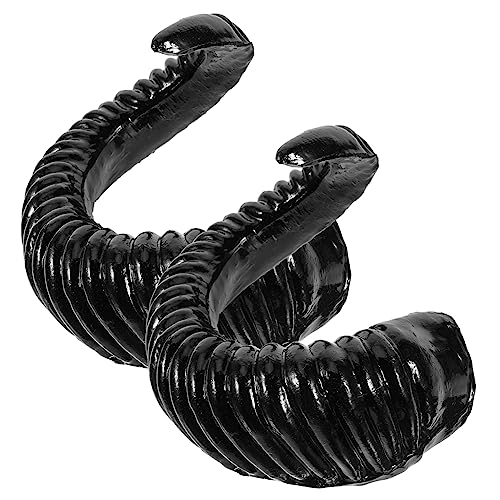 Zerodeko Halloween Stirnband mit Künstlichen Schwarzen Schafshörnern Einzigartiger Party Kopfschmuck Diy Haaraccessoire für Halloween Karneval Cosplay und Kostümpartys von Zerodeko