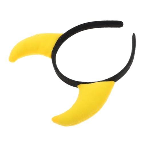 Zerodeko Halloween Teufelshörner Haarreif Bull Hörner Stirnband Halloween Haarloop Kostüm Zubehör für Party Cosplay Verkleidung Unisex Leicht und Bequem Gelb von Zerodeko