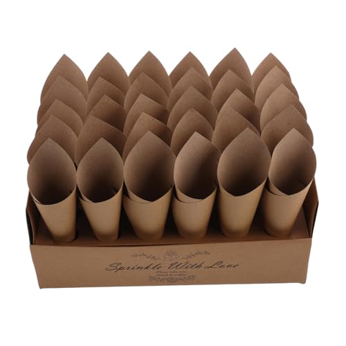 Zerodeko Hochzeitskonfetti Kegelhalter aus Papier mit Tray Multifunktional für Party Snacks Blütenblätter und Getrocknetes Blumenstreu Sichere und Praktische Dekoration für von Zerodeko