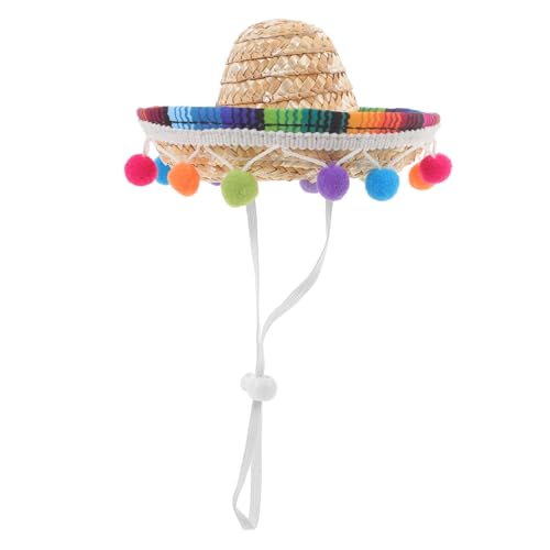 Zerodeko Kleiner Gewebter Mexikanischer Sombrero mit Kinnband Dekorativer Partyhut für Mexikaner Kostüme Vielseitiger Strohhut mit Pompons für Karneval und Festlichkeiten Zerodeko Kleiner Gewebter Mexikanischer Sombrero mit Kinnband Dekorativer Partyhut für Mexikaner Kostüme Vielseitiger Strohhut mit Pompons für Karneval und Festlichkeiten von Zerodeko