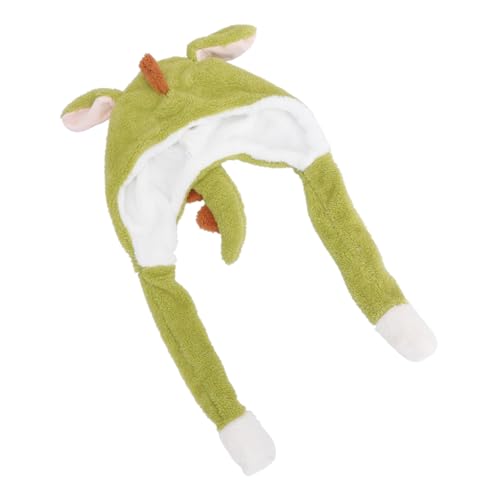 Zerodeko Lustige Plüsch Dinosaurier Mütze Grün Warm Flauschig Kuschelig Party Kostümaccessoire Für Erwachsene Für Halloween Weihnachten Geburtstagsfeier von Zerodeko