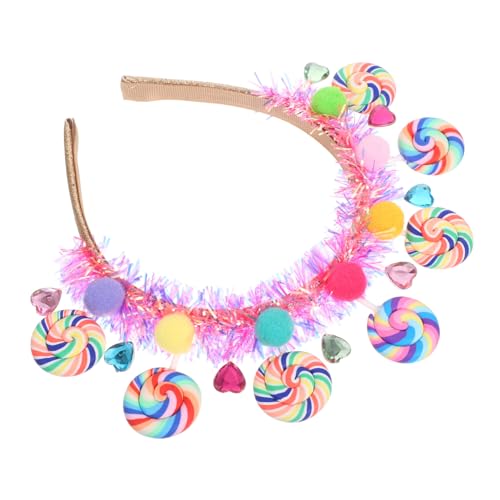 Zerodeko Niedliches Lollipop Haarband für Mädchen Cartoon Stirnband Süßer Prinzessin Haarschmuck Leichtes Kinderhaarband für Geburtstag Party Festliche Anlässe von Zerodeko
