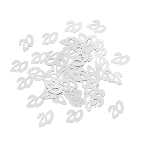 Zerodeko 1200 Stück Pailletten Nummer 20 Dekorationen Für Jubiläumsveranstaltungen Silber Tisch Streu Party Supplies von Zerodeko