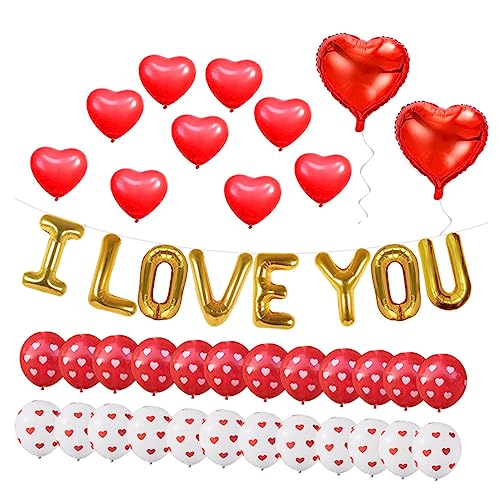Zerodeko Packung Mit Herzballons I Love You Luftballons Folienballons Rote Herzballons Herzdruck Luftballons Rot Und Weiß Perfekte von Zerodeko