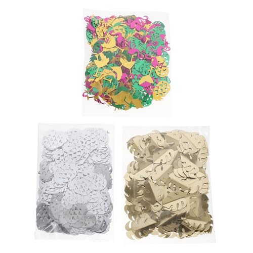 Zerodeko Packungen Tropisches Luau Party Konfetti aus Kunststoff Bunte Sommer und Hawaii Deko für Geburtstag Shower und Tischdekoration mit Flamingo Ananas und Palmenblättern von Zerodeko