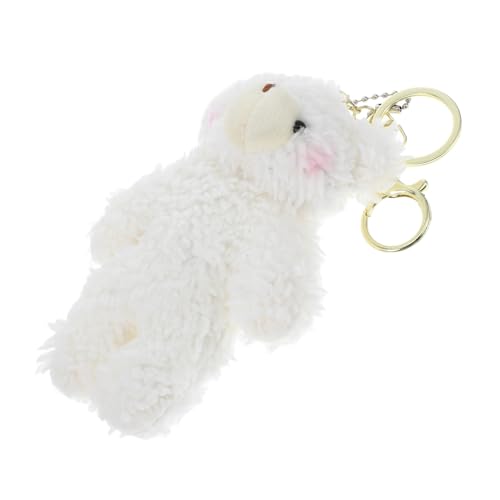 Zerodeko Plüsch Bär Schlüsselanhänger mit Herzblush Kuscheliges Stofftier Anhänger für Tasche und Rucksack Modischer Bag Charm als Geschenk für Freunde mit Goldfarbenem Metallverschluss von Zerodeko