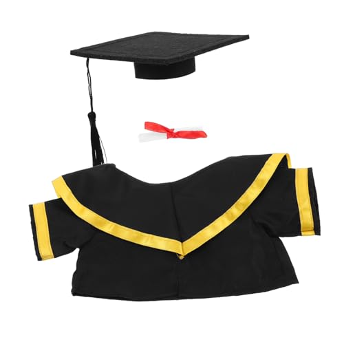 Zerodeko Plüschbär Abschlussoutfit mit Mütze Umhang und Kuscheltier Kostüm für Graduierungsfeiern Erinnerungsstück und Dekoration Gelbes Cape und Schwarzer Hut Zerodeko Plüschbär Abschlussoutfit mit Mütze Umhang und Kuscheltier Kostüm für Graduierungsfeiern Erinnerungsstück und Dekoration Gelbes Cape und Schwarzer Hut von Zerodeko