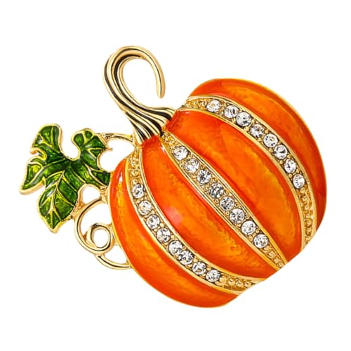 Zerodeko Rhinestone Halloween Kürbis Anstecknadel mit Schimmernden Kristallen Vielseitig für Kleidung Taschen und Hüte Eleganter Schmuck für Pullover Jacken und Festliche Outfits von Zerodeko