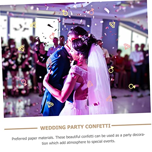 Zerodeko Romantisches Glitter Konfetti Gold Roségold Diamant Ring Form Dekoratives Hohlpapier Konfetti für Hochzeit Valentinstag Geburtstag Party Deko und DIY Bastelbedarf von Zerodeko