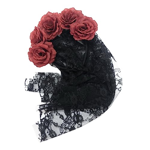 Zerodeko Schwarzer Spitzen Haarreif mit Roten Rosen Halloween Cosplay Party Haarschmuck Kopfbedeckung für Damen für Geburtstag Kostümparty und Festliche Anlässe Zerodeko Schwarzer Spitzen Haarreif mit Roten Rosen Halloween Cosplay Party Haarschmuck Kopfbedeckung für Damen für Geburtstag Kostümparty und Festliche Anlässe von Zerodeko