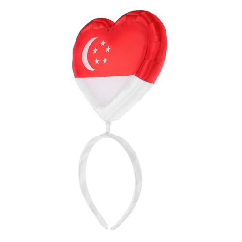 Zerodeko Sportliches Haarband mit Singapur Flagge Weiches Elastisches Stirnband für Sportveranstaltungen Wiederverwendbar Verstellbar Modisches Party Accessoire für Fans und Events von Zerodeko